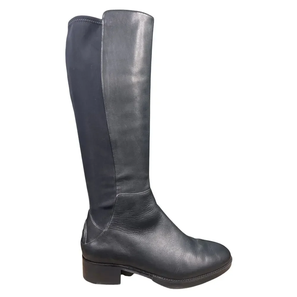 Tory Burch Women’s Caitlyn Black Leather Stretch Riding Boot Size US 9.5